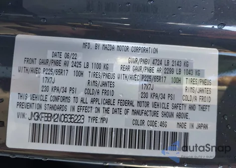 2022 Mazda Cx-5 2.5 S Select from USA, damaged, VIN JM3KFBBM2N0635223